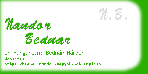 nandor bednar business card