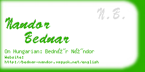 nandor bednar business card